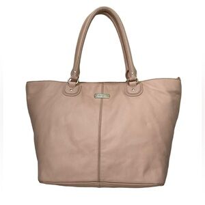 COLE HAAN Women’s Bag Pink Pebbled Leather Tote/Shoulder Double Handle E…